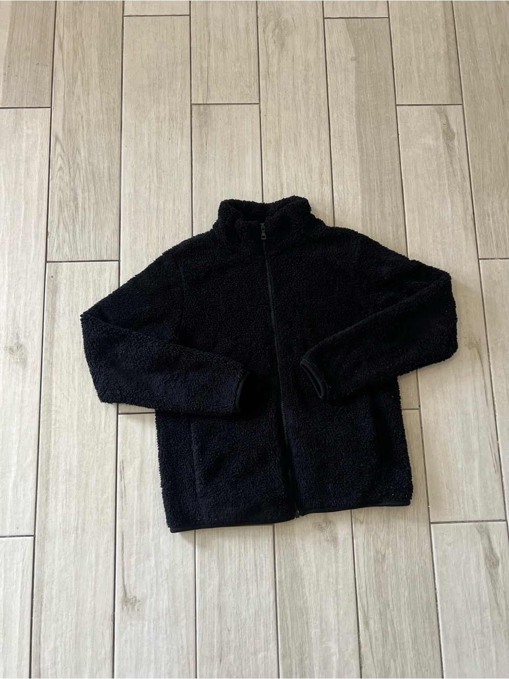 UNIQLO Fluffy Yarn Fleece Full-Zip Jacket Black Size Medium